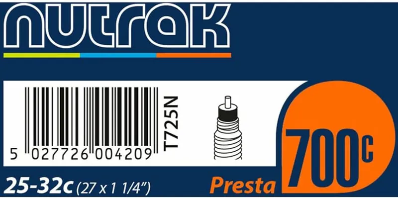 Nutrak inner tube Presta 25-32c 27x1 1/4 60mm long valve